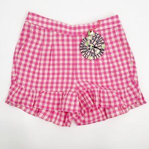 Scoth R'Belle Girls Size 14 Pink Gingham Linen Blend Shorts
